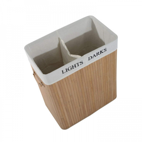 Bambusový koš na prádlo s víkem 100 L | světlý č.5