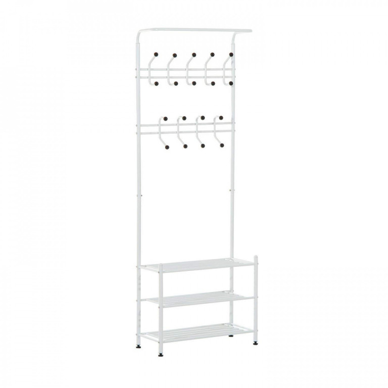 Botník s věšákem Sam | bílý