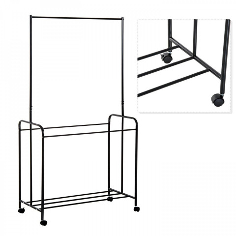 Stojan na oblečení se 4 úložnými koši | černý č.5