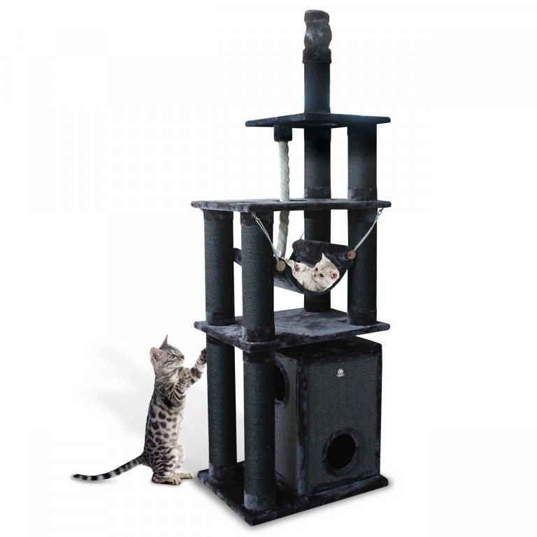 Luxusní škrabadlo pro kočky Toronto 3 XXL | tmavě šedé