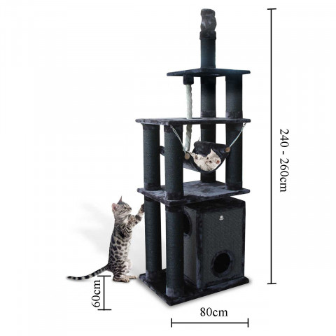Luxusní škrabadlo pro kočky Toronto 3 XXL | tmavě šedé č.6