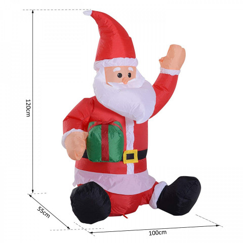 Nafukovací sedící Santa Claus s LED osvětlením 120 cm č.6