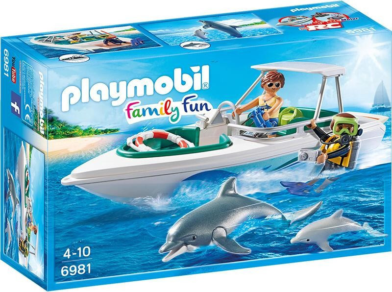 Playmobil 6981 Sportovní člun s potápěčem a delfíny