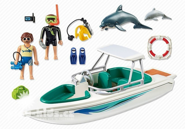 Playmobil 6981 Sportovní člun s potápěčem a delfíny č.5