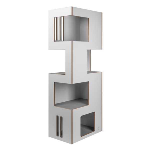 Prolézací věž pro kočky L | bílá / šedá