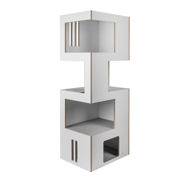 Prolézací věž pro kočky XL | bílá / šedá