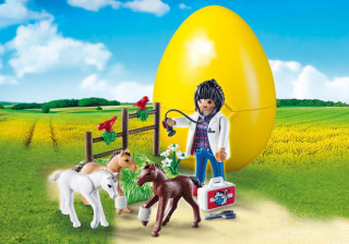 Playmobil 9207 Velikonoční vajíčko Zvěrolékařka s hříbaty č.2