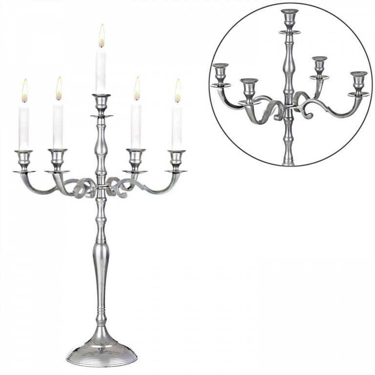 Vánoční svícen 40 cm | stříbrný