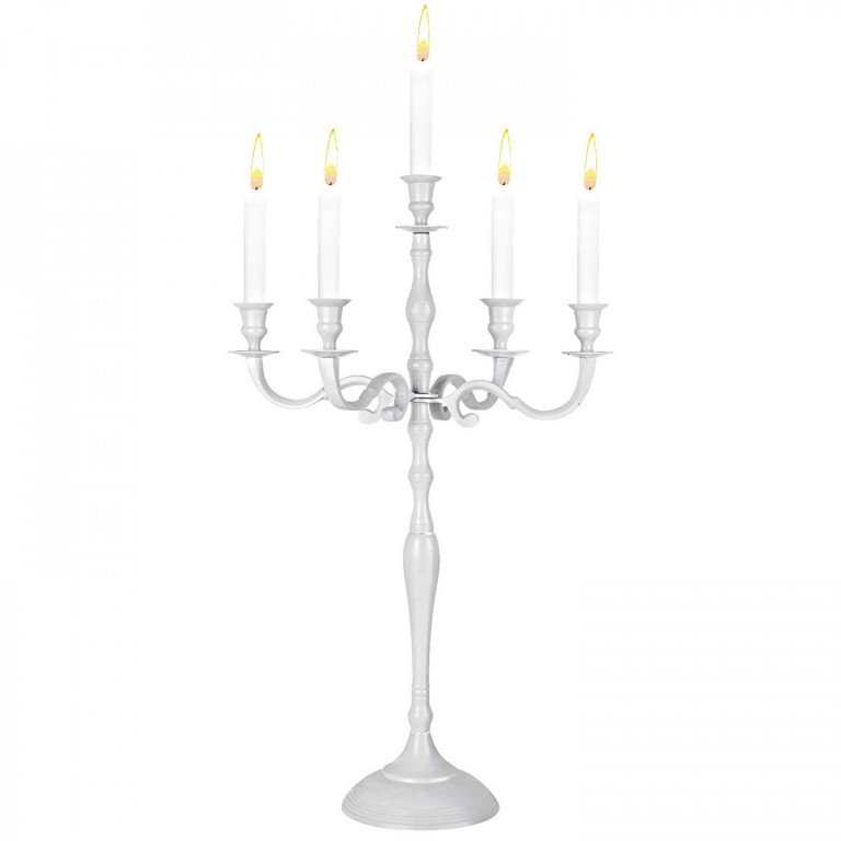 Vánoční svícen 40 cm | bílý