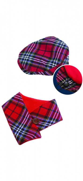 Čepice a šátek Croci Tartan