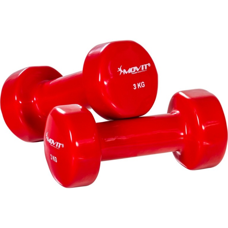 Vinylové činky MOVIT 2x 3 kg červené