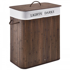 Bambusový koš na prádlo s víkem 100 L | hnědý č.1