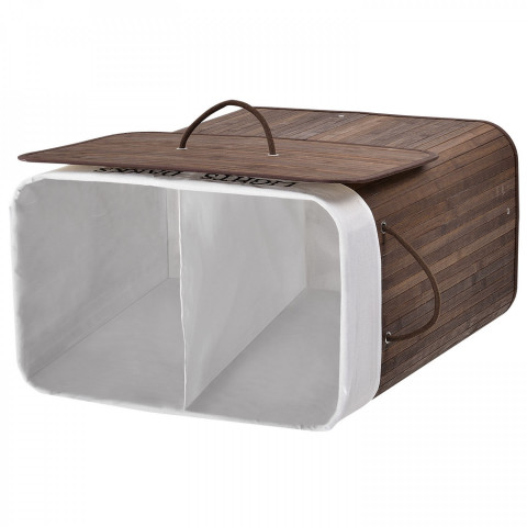 Bambusový koš na prádlo s víkem 100 L | hnědý č.7