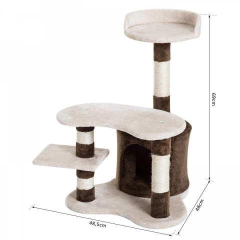 Škrabadlo pro kočky 69x48x48 cm | béžovo-hnědé č.8