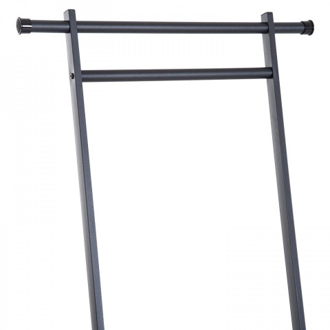 Stojan na oblečení s kolečky kovový | černý č.6