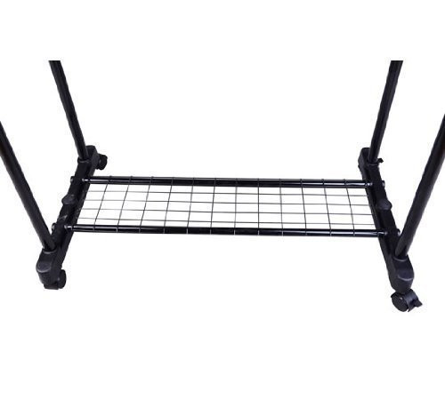 Nastavitelný stojan na oblečení s kolečky kovový | černý č.6