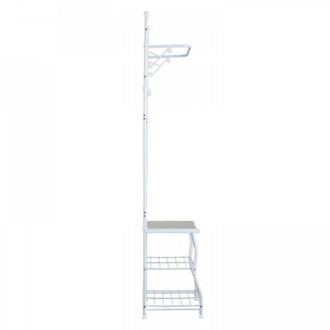 Botník s věšákem kovový | bílý č.6