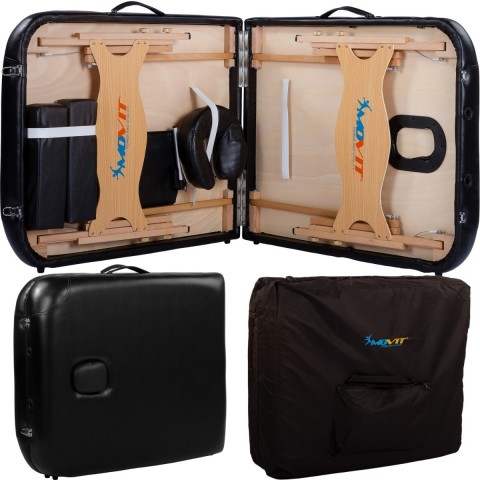 Přenosné masážní lehátko Deluxe MOVIT 185 x 80 cm, černé č.5