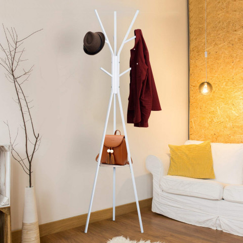Věšák na oblečení kovový 180 cm | bílý č.2