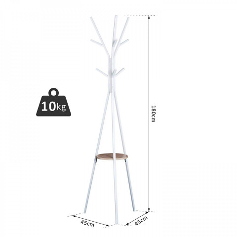 Věšák na oblečení kovový 180 cm | bílý č.5