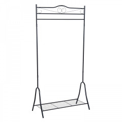 Stojan na oblečení a boty kovový 175 cm | antik černý č.1
