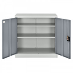Kancelářská skříň 90 x 90 cm kovová | šedá č.3
