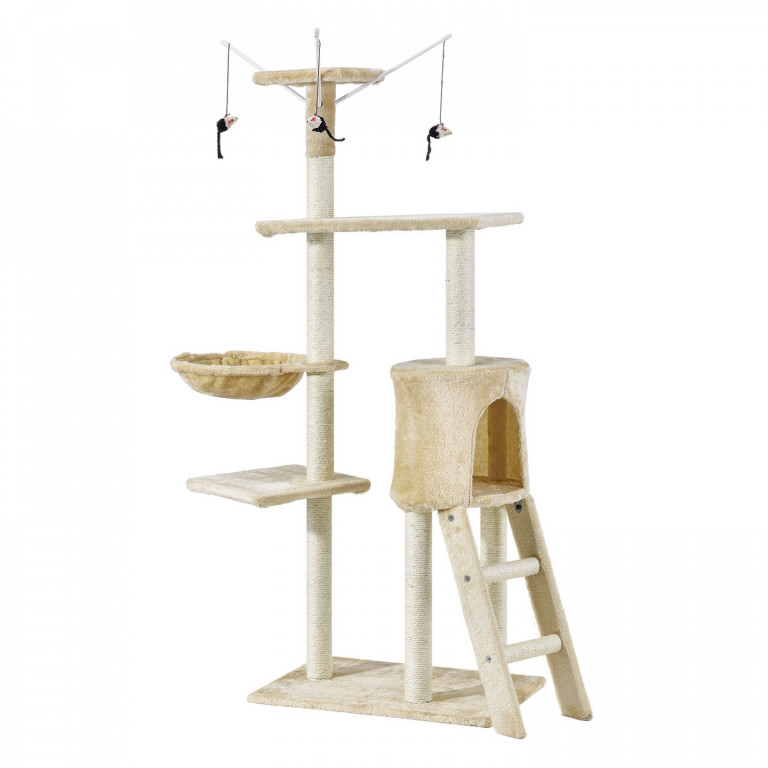 Škrabadlo pro kočky 138x55x35 cm | béžové