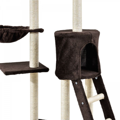 Škrabadlo pro kočky 138x55x35 cm | tmavě hnědé č.4