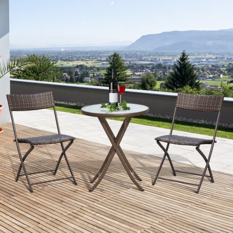 Zahradní polyratanová 3-dílná sestava | hnědá č.2