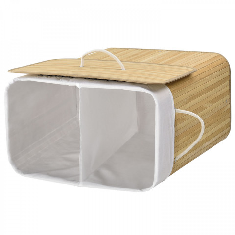 Bambusový koš na prádlo s víkem 100 L | přírodní č.5