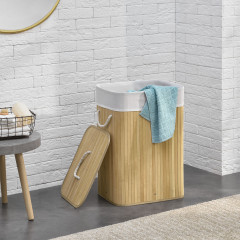 Bambusový koš na prádlo s víkem 72 L | přírodní č.2