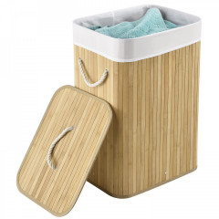 Bambusový koš na prádlo s víkem 72 L | přírodní č.3