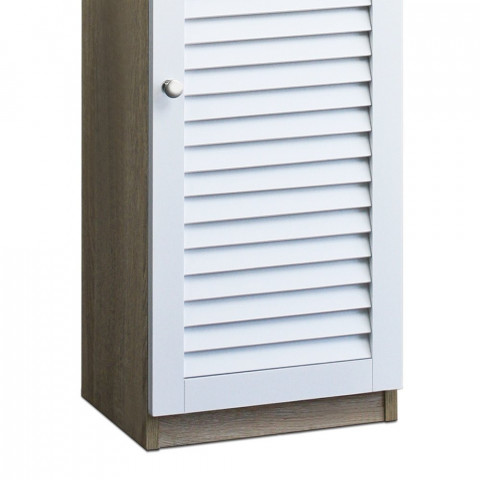 Koupelnová úzká skříňka Max | hnědá/bílá č.2