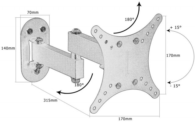 Nástěnný držák na TV a LCD monitory 30" č.4