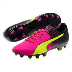 Kopačky lisovky Puma evoSPEED 4.5 Triky FG 10359201 |černá-žlutá-růžová| velikost 42,5 (US 9,5 / UK 8,5)