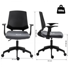 Otočná čalouněná kancelářská židle | šedá č.2