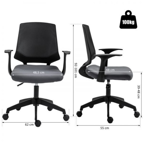 Otočná čalouněná kancelářská židle | šedá č.2