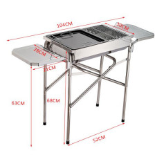 Zahradní BBQ gril na dřevěné uhlí | nerezová ocel č.2