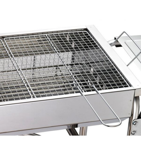 Zahradní BBQ gril na dřevěné uhlí | nerezová ocel č.5