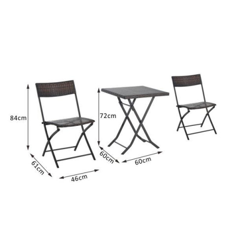 Zahradní polyratanová 3-dílná sestava Julli | hnědá č.2