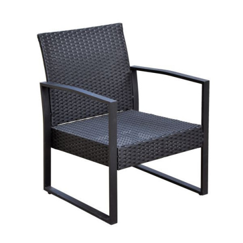 Zahradní polyratanová 3-dílná sestava s polštáři | černá č.4