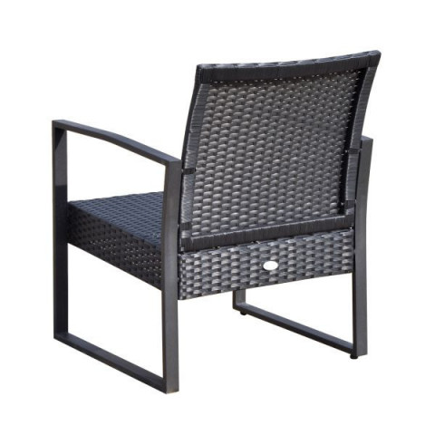 Zahradní polyratanová 3-dílná sestava s polštáři | černá č.5