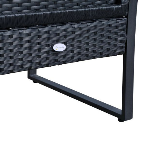 Zahradní polyratanová 3-dílná sestava s polštáři | černá č.6