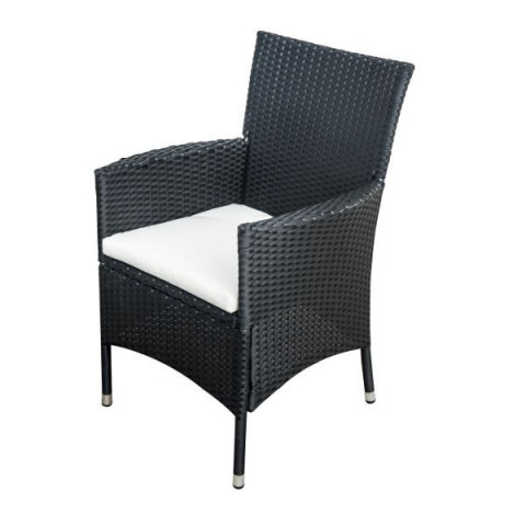 Zahradní polyratanová 3-dílná sestava s polštáři Arlene | černá č.4