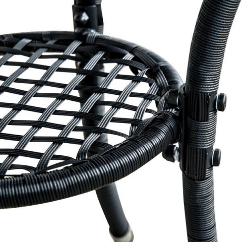 Zahradní polyratanová 3-dílná sestava s polštáři Arlene | černá č.7