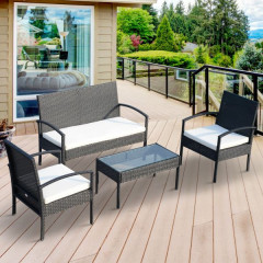 Zahradní polyratanová sestava s polštáři | černá č.3
