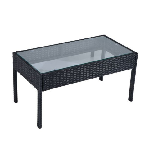 Zahradní polyratanová sestava s polštáři | černá č.8