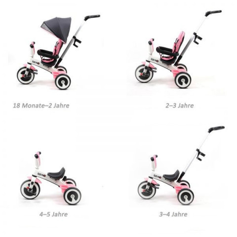 Dětská tříkolka 4 v 1 Pinkie | růžová č.4