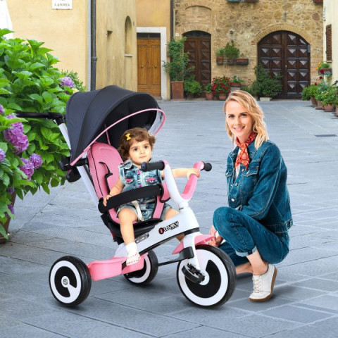 Dětská tříkolka 4 v 1 Pinkie | růžová č.6