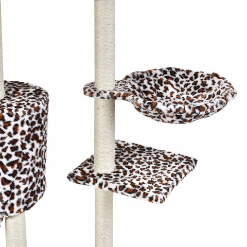 Škrabadlo pro kočky 138x55x35 cm | leopardí vzor č.4